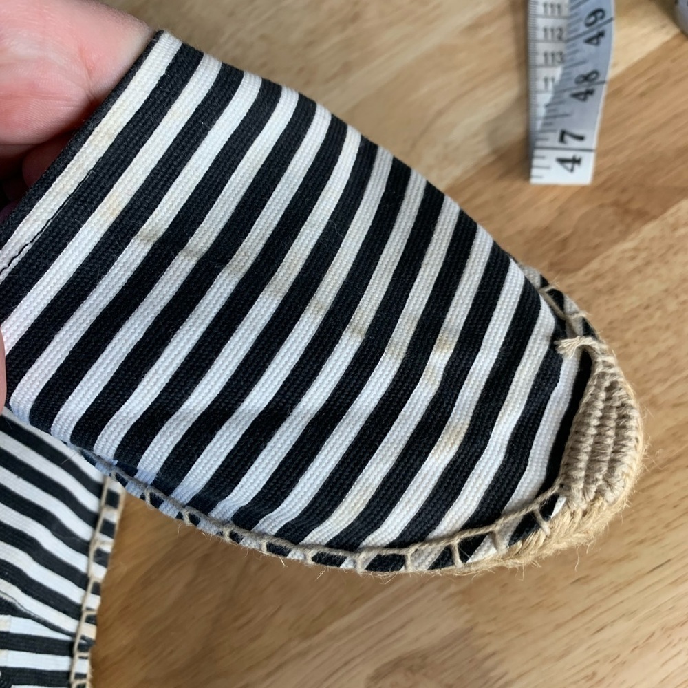 Soludos white and black striped espadrilles size 40 9.5 - Picture 4 of 8